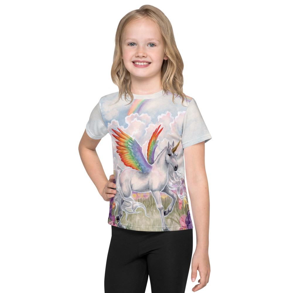 Kids T-Shirt - Rainbow Wings - Selina Fenech Artist and Author