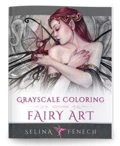 Coloring Book - Grayscale Fairy Art