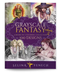 Grayscale Fantasy Coloring Collection Volume 2: 100 Designs