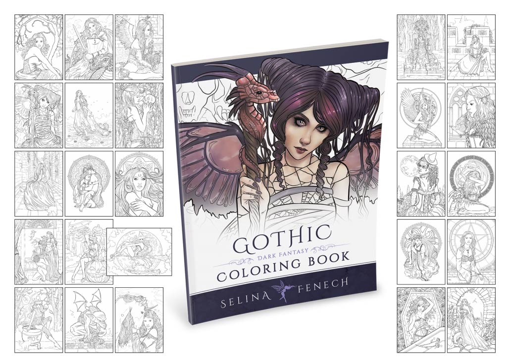 Digital Coloring Book of Dark Fantasy Art as Downloadable PDF -  Finland