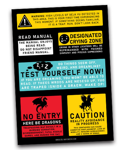 Sticker Sheet - Warnings