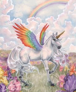 Original Artwork - Unicorn Sisters, Rainbow Wings
